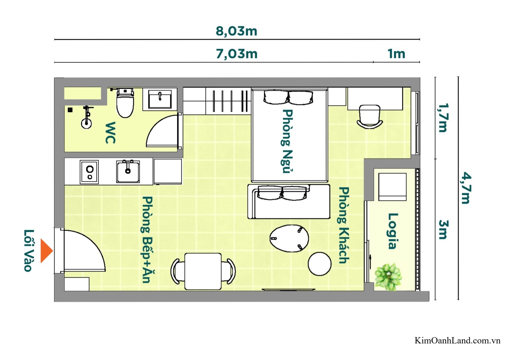 layout can ho khome avenue studio