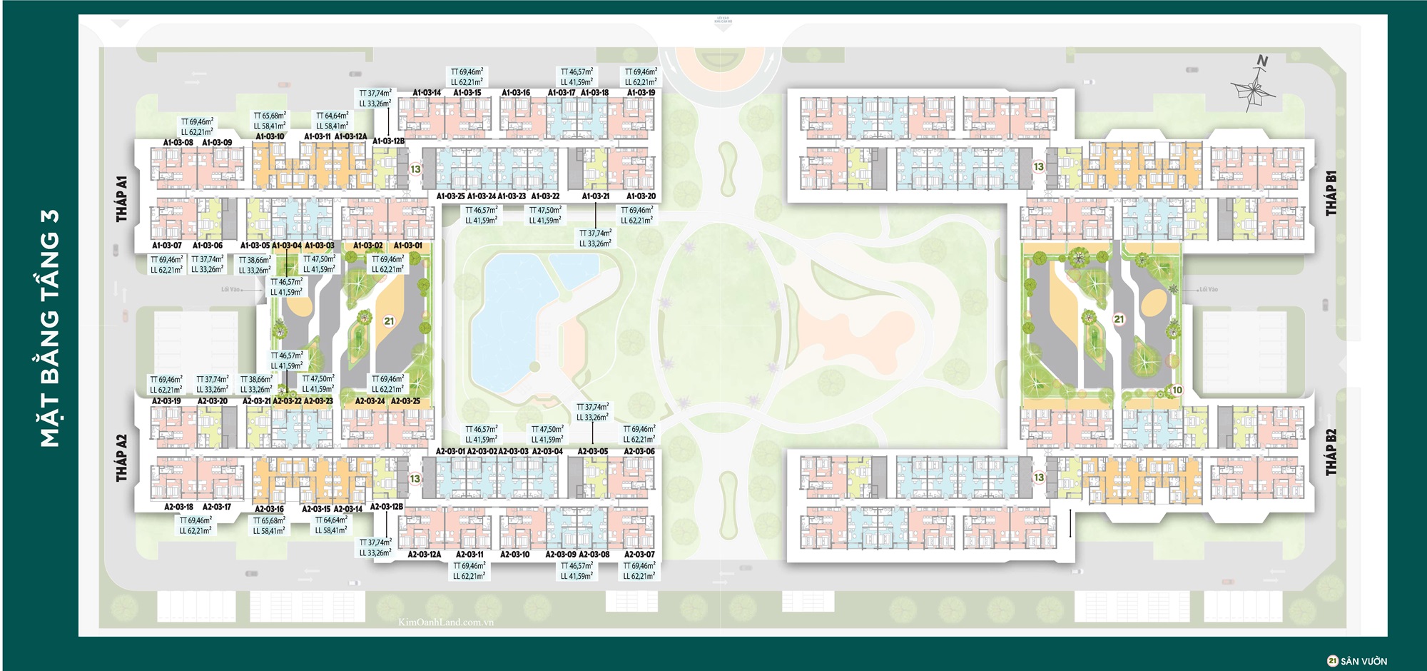 mặt bằng Tầng 3 K Home Avenue Nhơn Trạch