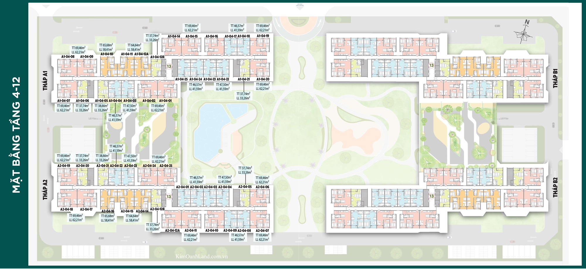 mặt bằng Tầng 4-12 K Home Avenue Nhơn Trạch